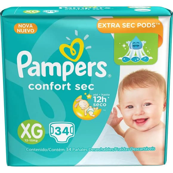 FR PAMPERS CONFO SEC XG C/ 34 MEGA