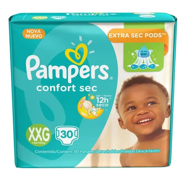 FR PAMPERS CONFO SEC XXGH C/30 MEGA