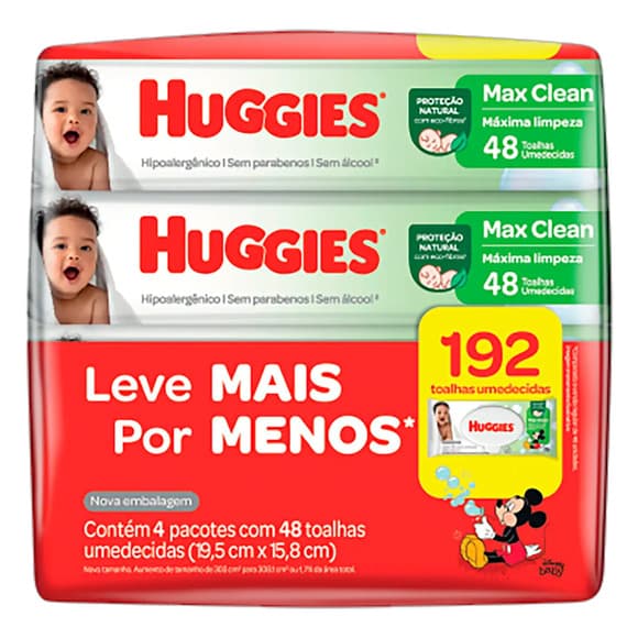 TOALHA UMED HUGGIES MAX CLEAN C/48