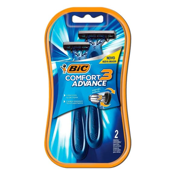 AP BARB BIC CONFORT3 PELE NORMAL AZUL C/1