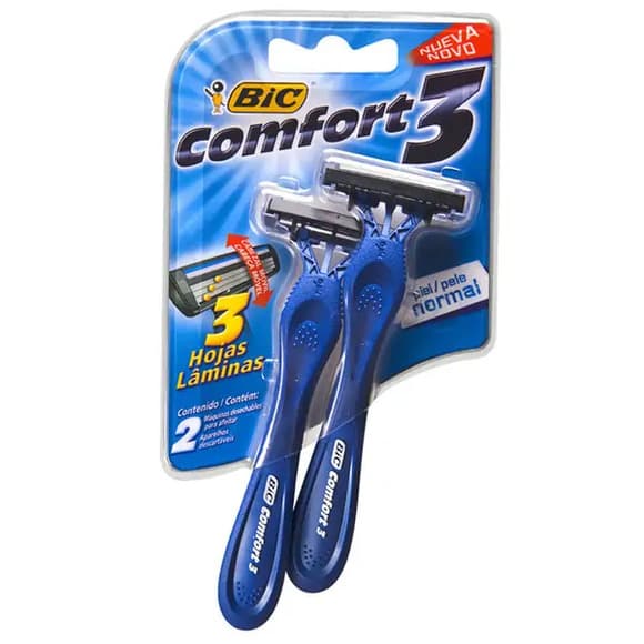 AP BARB BIC COMFORT3 PELE SENS VERDE C/2
