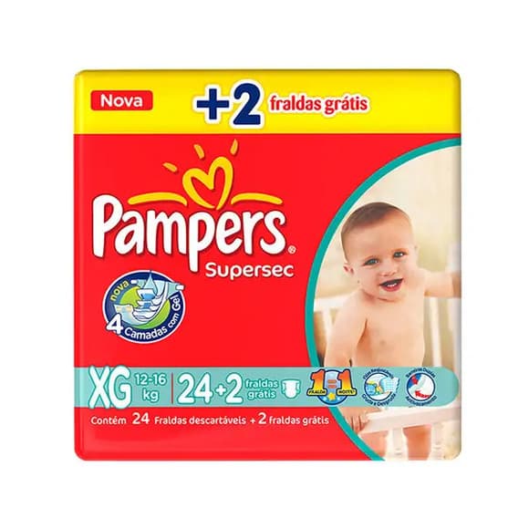 FR PAMPERS SUPERSEC XG C24 + 2 GRATIS