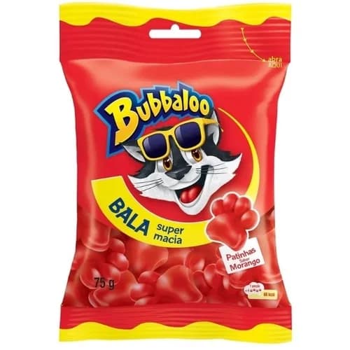 BALA BUBBA MORANGO EMBALAGEM 75G