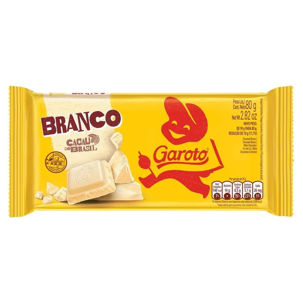 GAROTO TABLETE BRANC 80G