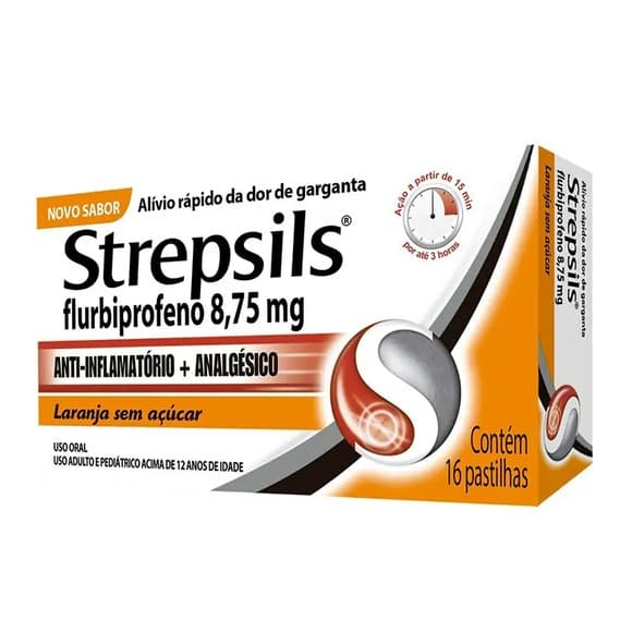 STREPSILS LARANJA 8,75MG 16 PAST