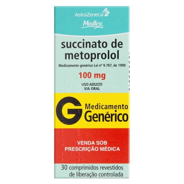 SUCCINATO DE METOPROLOL 100 MG 30 COMP
