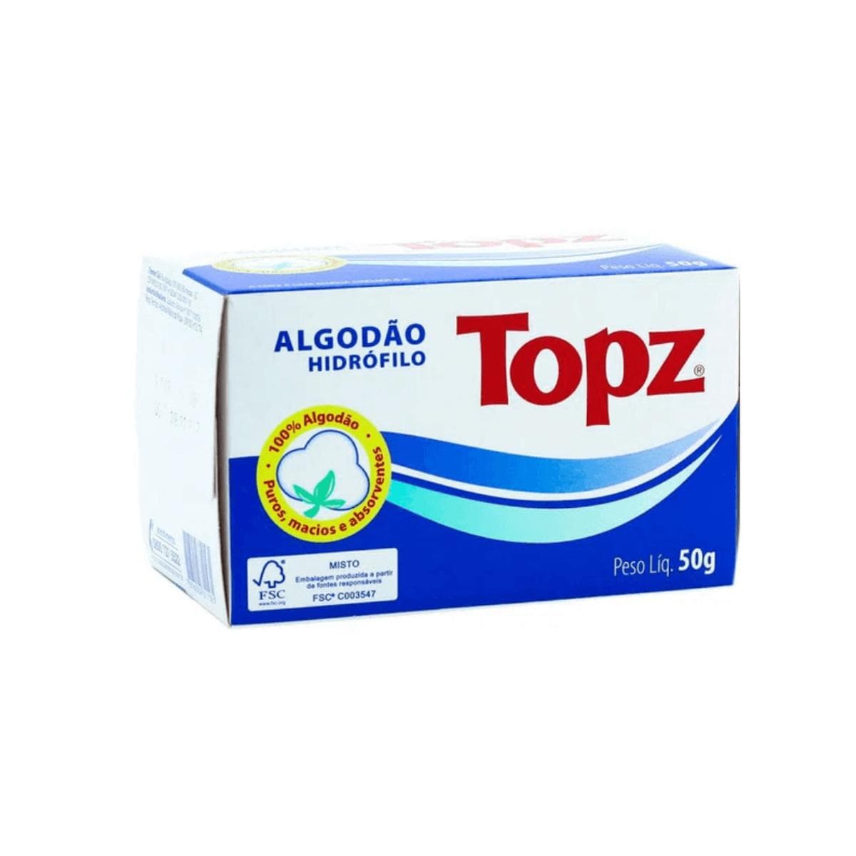 ALGODAO TOPZ HIDROFILO CAIXA 50GR