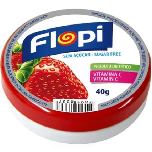 BALA FLOPI MORANGO 40G