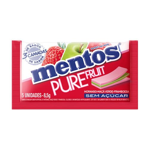 CHICLETE MENTOS PURE MORANGO8,5G
