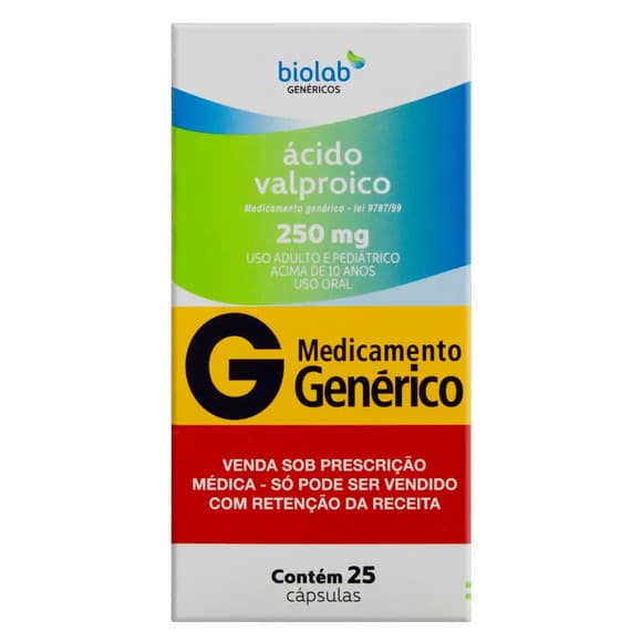 ACIDO VALPROICO(GEN) 250MG 25CPS GEL MOL