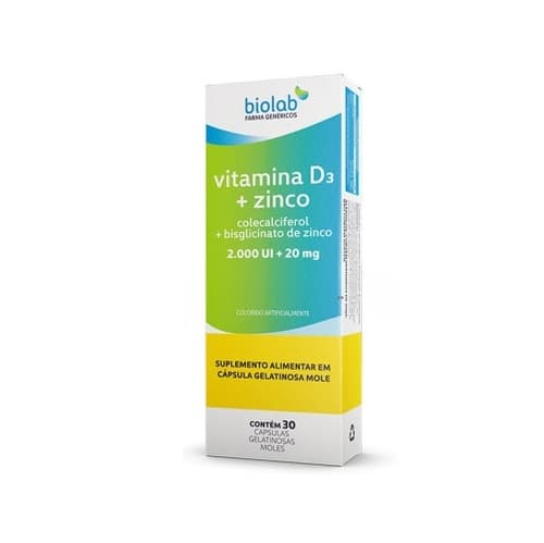 VIT D3+ZINCO 2000UI+ 20MG 30CAPS