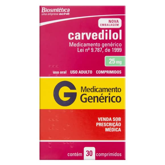 CARVEDILOL(GEN) 25MG CX/30CPR