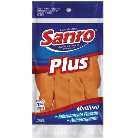 LUVA LATEX SANRO AMARELA G