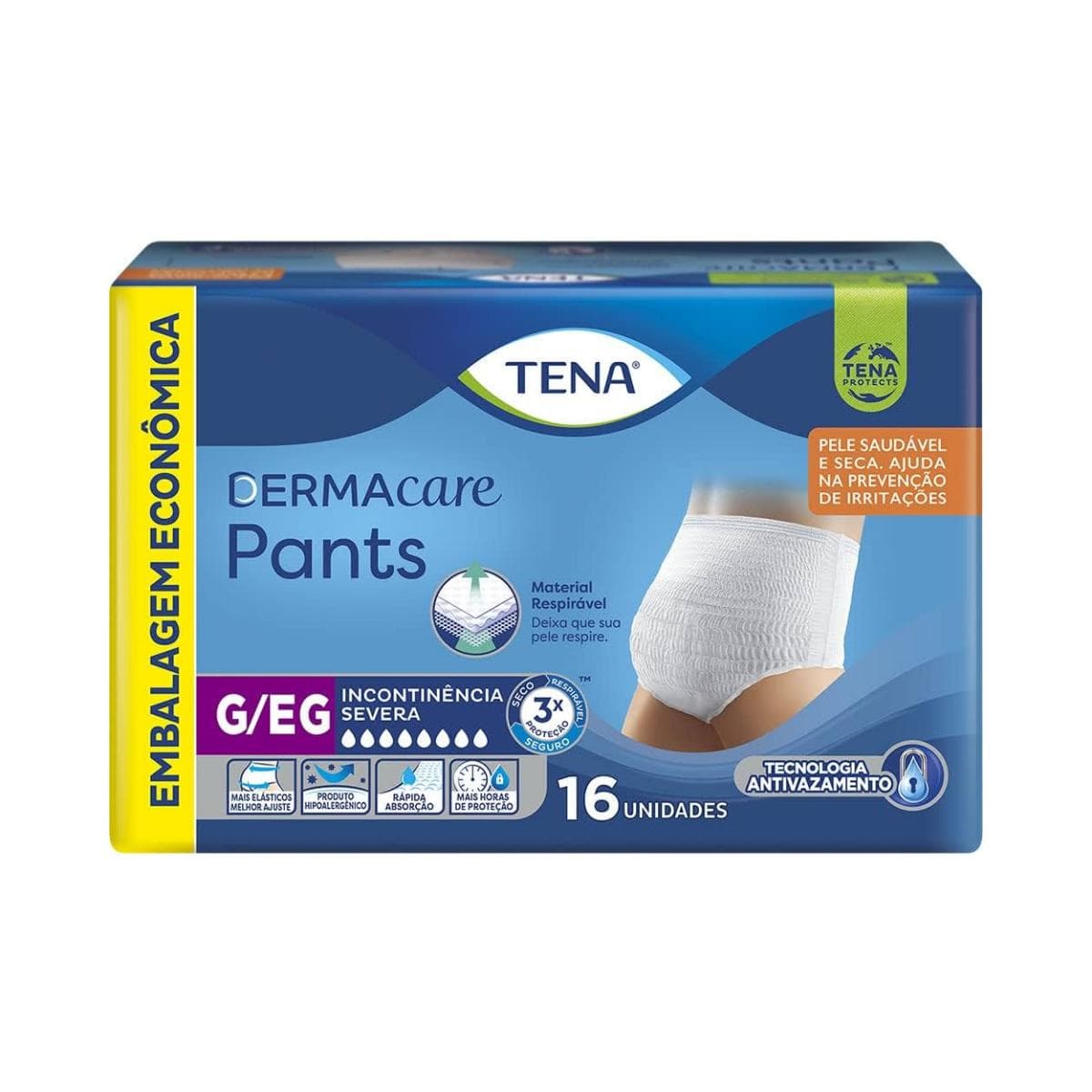 ROUPA INT TENA PANTS DERMAC G/EG C/16UN