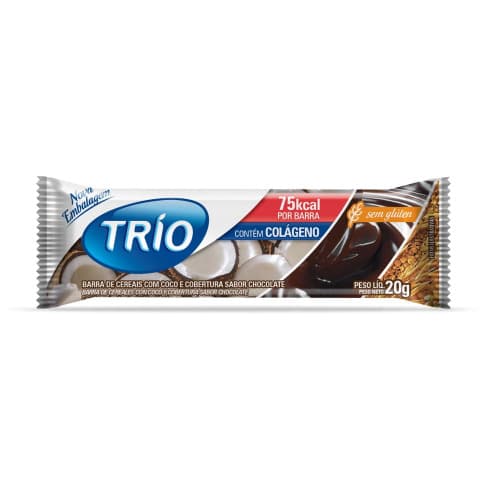 BARRA CER TRIO LIGHT COCO/CHOCOLATE 25G