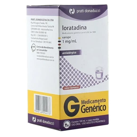 LORATADINA(GEN) 1MG XP 100ML CP