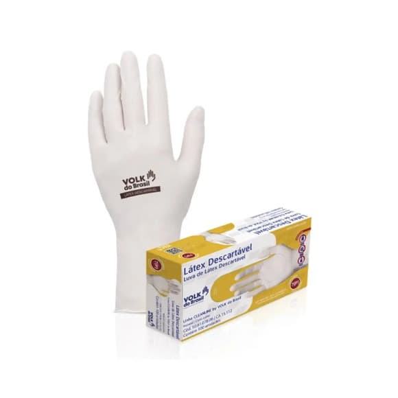 LUVA VOLK LATEX (P) DESC C/AMIDO C/100