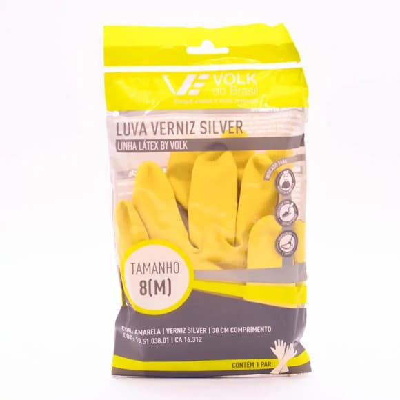 LUVA LATEX VOLK SILVER TAM M