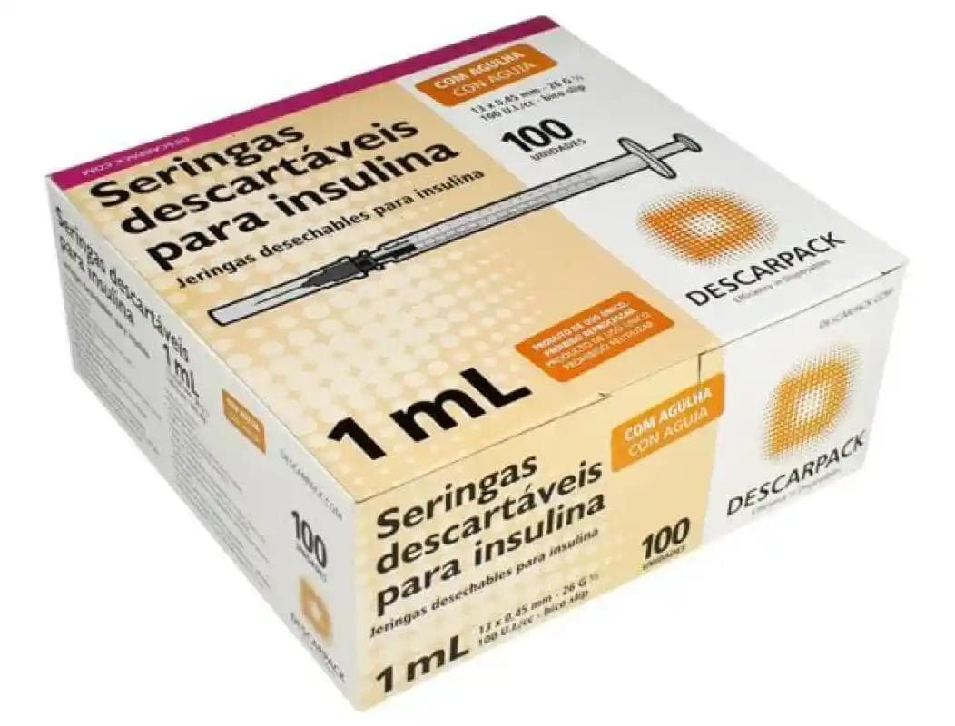 SERINGA INSUL 1ML AG 13X0,45 DESCARPACK