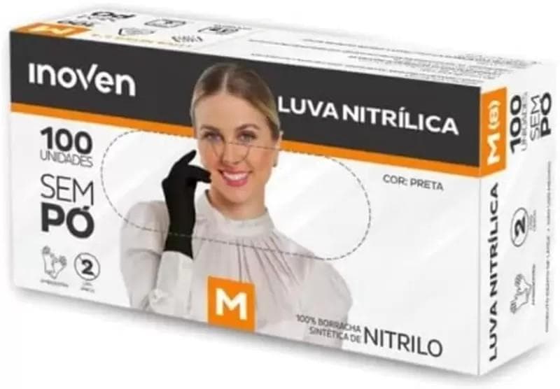 LUVA DE NITRILICA M INOVEN COM 100