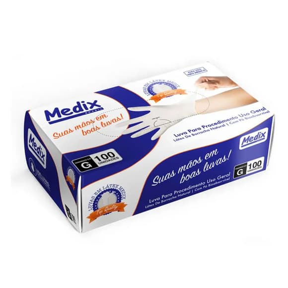 LUVA  MEDIX LATEX  P C/100 UNID