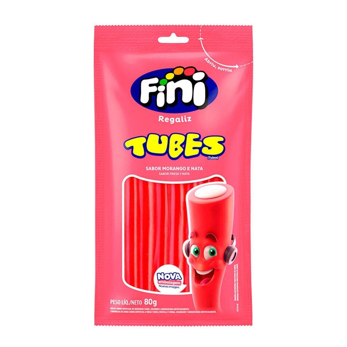 BALA NATURAL SWEETS TUBES MORANGO 80G